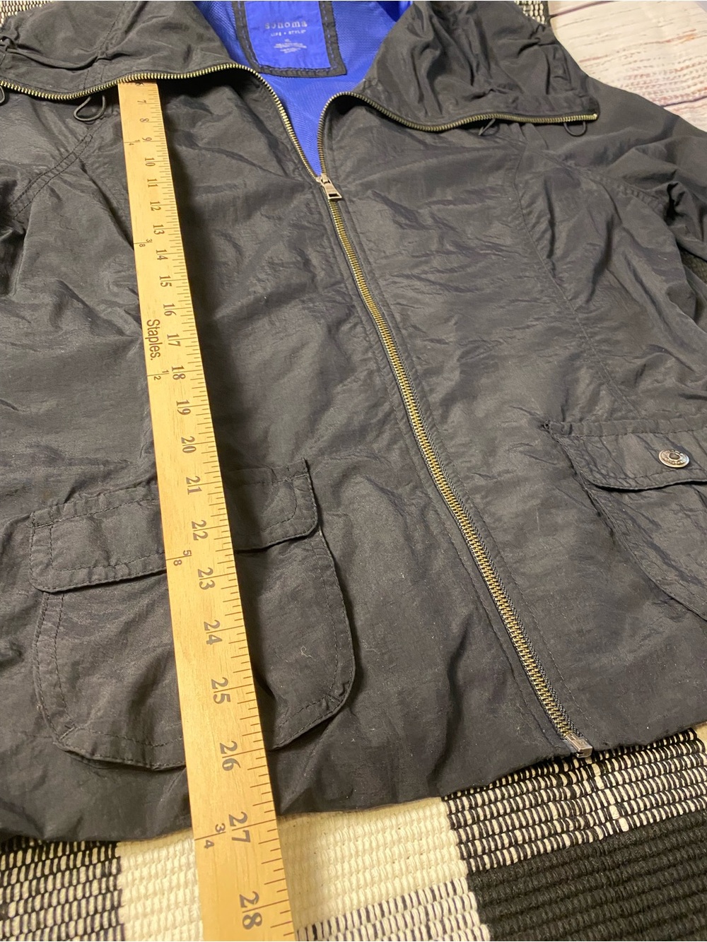 Sonoma Black Utility Hooded Zip Jacket Sz-XL - Picture 8 of 8